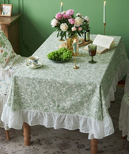 Natural Spring Farmhouse Table Cloth, Extra Large Rectangle Tablecloth for Dining Room Table, Flower Pattern Cotton Tablecloth, Square Tablecloth for Round Table-ArtWorkCrafts.com