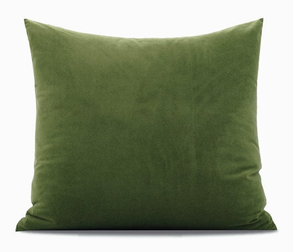Contemporary Modern Sofa Pillows, Green Leaves Square Modern Throw Pillows for Couch, Simple Decorative Throw Pillows, Large Throw Pillow for Interior Design-ArtWorkCrafts.com
