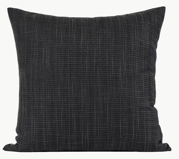 Geometric Square Modern Throw Pillows for Couch, Abstract Black Decorative Throw Pillows, Large Contemporary Throw Pillow for Interior Design-ArtWorkCrafts.com