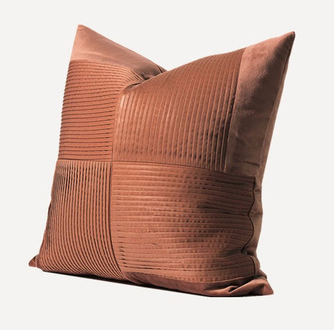 Large Modern Sofa Pillows, Decorative Modern Pillows for Couch, Brick Red Modern Pillows for Living Room, Contemporary Throw Pillows-ArtWorkCrafts.com