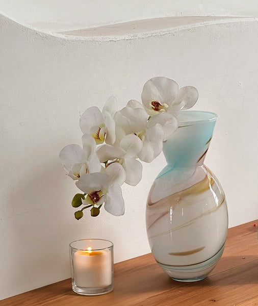 Flower Vases on Table, Handmade Glass Bud Vases, Vintage Small Glass Flower Vases, Water Holding Flower Vases