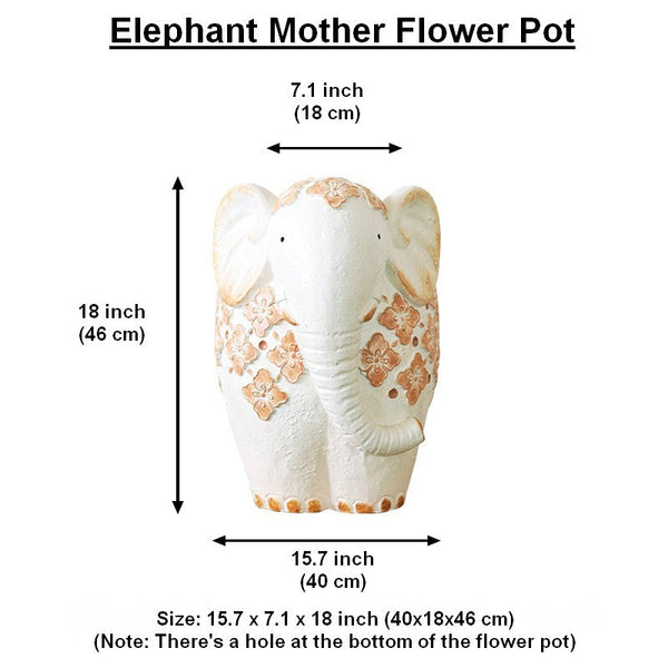 Oversized Modern Garden Flower Pot, Extra Large Elephant Garden Flowerpots, Animal Statue for Garden Ornaments, Resin Statue for Garden, Villa Outdoor Garden Flower Pots-ArtWorkCrafts.com