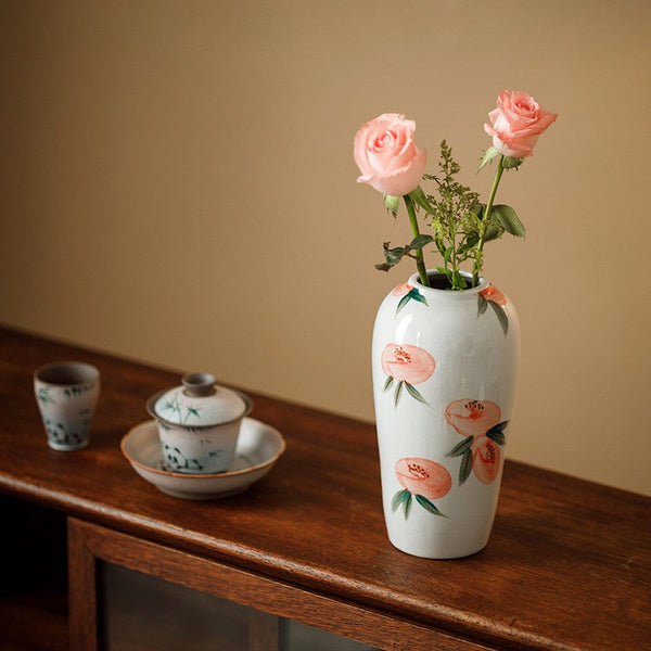 Handmade Water Holding Flower Vases, Modern Flower Vase Centerpiece on Table, Porcelain Flower Vases, Ceramic Bouquet Vases-ArtWorkCrafts.com