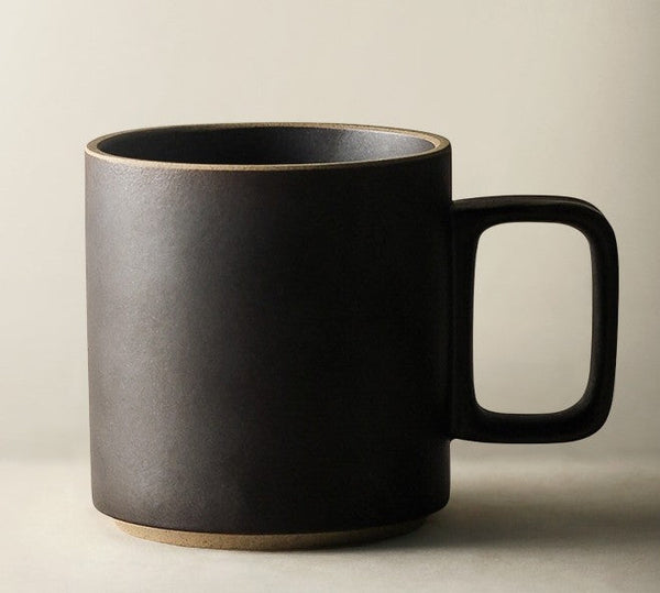Modern Handmade Pottery Coffee Cup, Large Capacity Coffee Mugs, Unique Tea Cup, Creative White Black Ceramic Coffee Mugs-ArtWorkCrafts.com