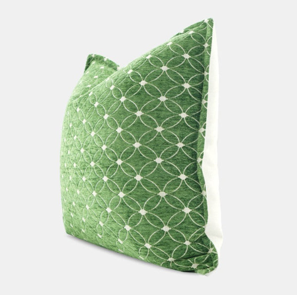 Large Green Pillows for Interior Design, Contemporary Modern Sofa Pillows, Luxury Square Modern Throw Pillows for Couch, Decorative Throw Pillows for Bedroom-ArtWorkCrafts.com