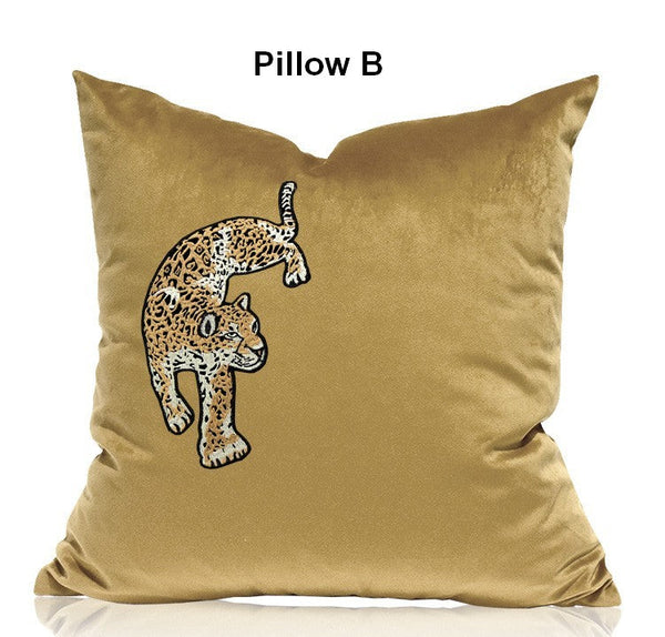 Contemporary Throw Pillows, Cheetah Decorative Cushion, Modern Sofa Pillows, Decorative Pillows for Living Room-ArtWorkCrafts.com