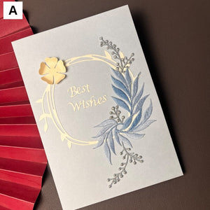 Best Wishes Embroidery Greeting Cards, Beautiful Greeting Cards to Friends, Creative Birthday Greeting Card, Original Handmade Embroidery Greeting Cards-ArtWorkCrafts.com
