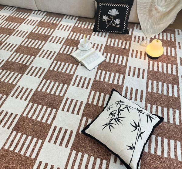 Modern Rugs under Dining Room Table, Mid Century Geometric Carpets, Abstract Modern Rugs for Living Room, Contemporary Modern Rugs Next to Bed-ArtWorkCrafts.com