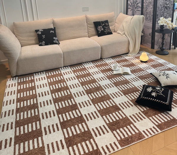 Modern Rugs under Dining Room Table, Mid Century Geometric Carpets, Abstract Modern Rugs for Living Room, Contemporary Modern Rugs Next to Bed-ArtWorkCrafts.com
