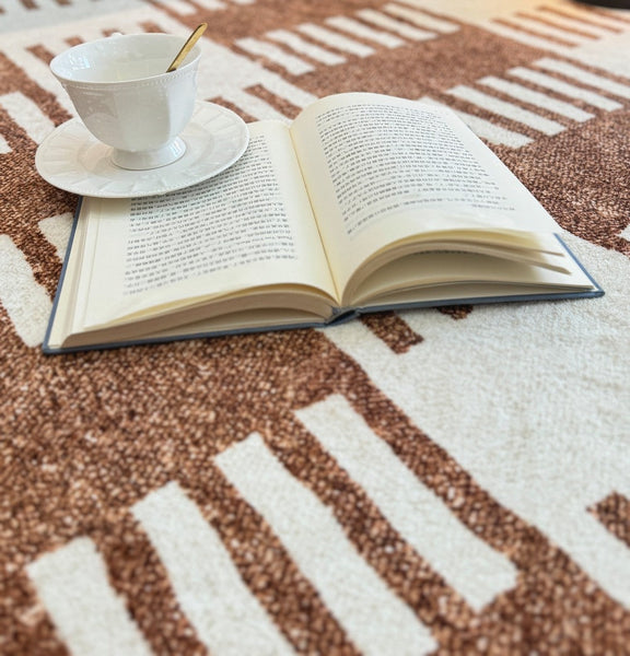 Modern Rugs under Dining Room Table, Mid Century Geometric Carpets, Abstract Modern Rugs for Living Room, Contemporary Modern Rugs Next to Bed-ArtWorkCrafts.com