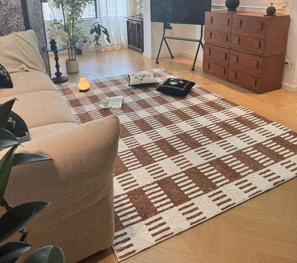 Modern Rugs under Dining Room Table, Mid Century Geometric Carpets, Abstract Modern Rugs for Living Room, Contemporary Modern Rugs Next to Bed-ArtWorkCrafts.com