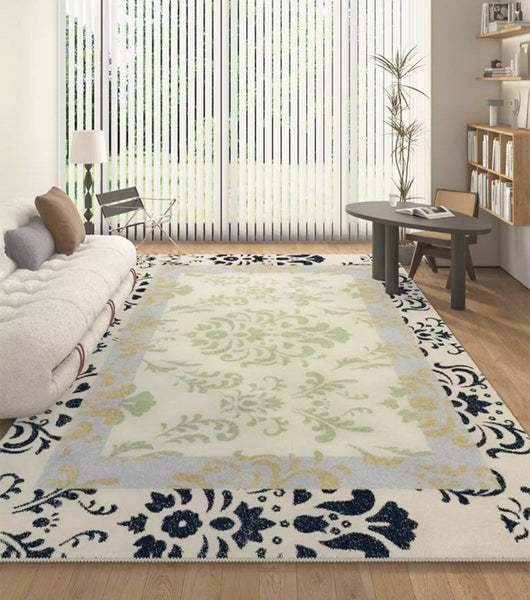 Entryway Modern Runner Rugs, Soft Contemporary Area Rugs Next to Bed, Abstract Area Rugs for Living Room, Modern Rugs for Dining Room-ArtWorkCrafts.com