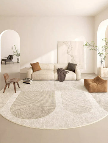 Contemporary Area Rugs, Abstract Modern Area Rugs under Coffee Table, Round Area Rugs, Modern Rugs in Bedroom, Dining Room Area Rug-ArtWorkCrafts.com