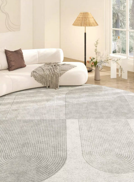 Modern Floor Carpets under Dining Room Table, Large Geometric Modern Rugs in Bedroom, Contemporary Abstract Rugs for Living Room-ArtWorkCrafts.com
