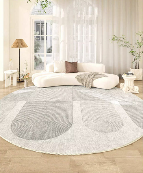 Modern Floor Carpets under Dining Room Table, Large Geometric Modern Rugs in Bedroom, Contemporary Abstract Rugs for Living Room-ArtWorkCrafts.com