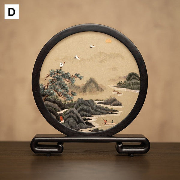 Traditional Chinese Suzhou Embroidery Ornament, Premium Souvenir, Exclusive Business Present Panda Embroidered Decor, Unique Birthday Gift-ArtWorkCrafts.com