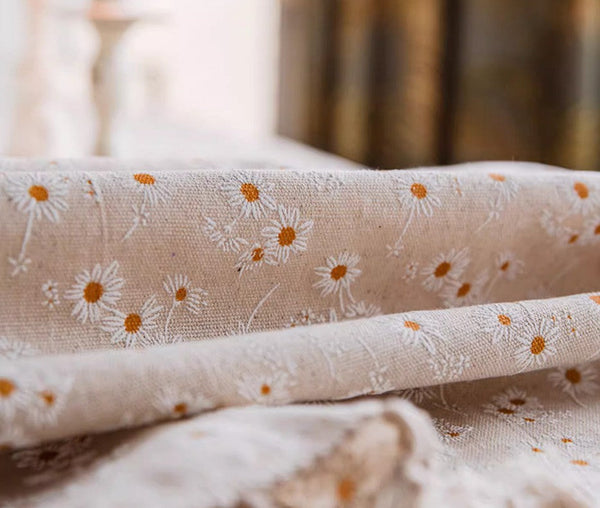 Country Farmhouse Tablecloth, Rustic Flower Pattern Table Covers for Kitchen, Large Rectangle Tablecloth for Dining Room Table, Linen Rectangular Tablecloth for Oval Table-ArtWorkCrafts.com