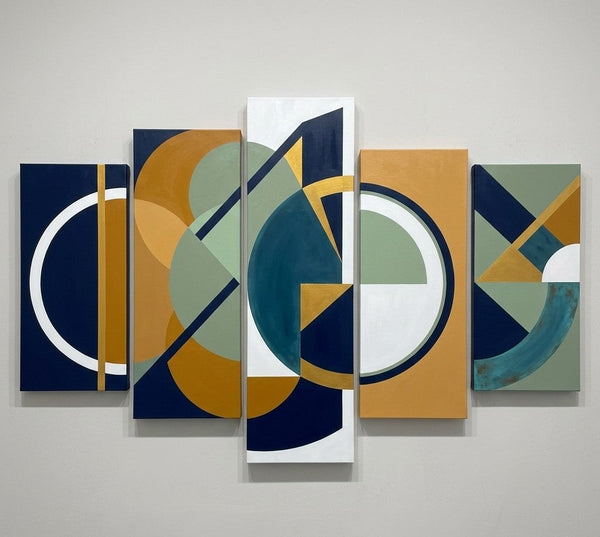 Colorful Abstract Paintings, Hand Painted Acrylic Art, Contemporary Canvas Paintings, Geometric Modern Art-ArtWorkCrafts.com