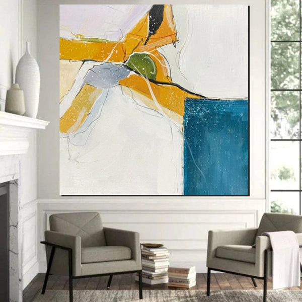 Bedroom Wall Art Paintings, Contemporary Wall Art Paintings, Acrylic Paintings for Living Room, Large Simple Modern Art, Abstract Acrylic Painting-ArtWorkCrafts.com