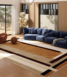 Abstract Contemporary Modern Rugs, Geometric Contemporary Rugs Next to Bed, Mid Century Area Rugs for Living Room, Modern Rugs for Dining Room-ArtWorkCrafts.com