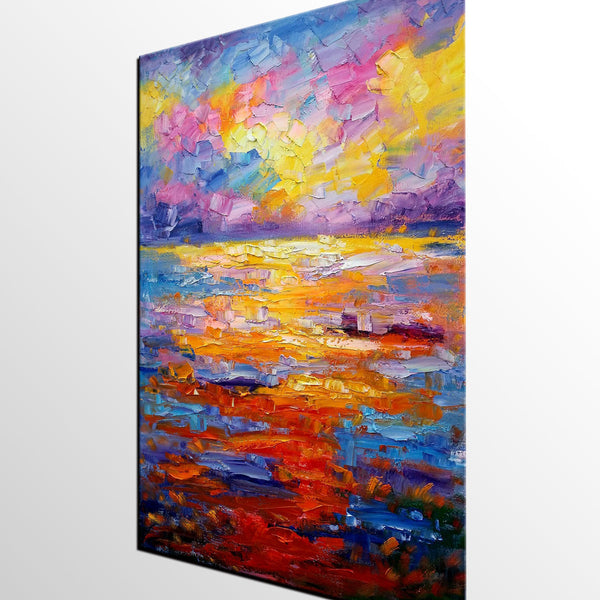 Large Oil Painting on Canvas, Abstract Canvas Paintings,, Custom Abstract Wall Art Painting, Canvas Painting for Living Room-ArtWorkCrafts.com