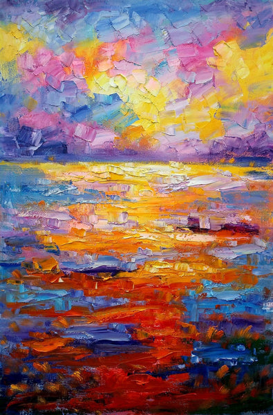 Large Oil Painting on Canvas, Abstract Canvas Paintings,, Custom Abstract Wall Art Painting, Canvas Painting for Living Room-ArtWorkCrafts.com