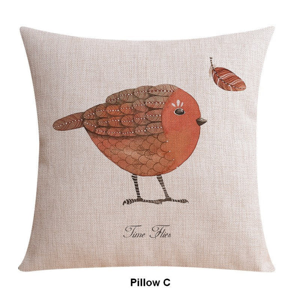 Simple Decorative Pillow Covers, Decorative Sofa Pillows for Children's Room, Love Birds Throw Pillows for Couch, Singing Birds Decorative Throw Pillows-ArtWorkCrafts.com