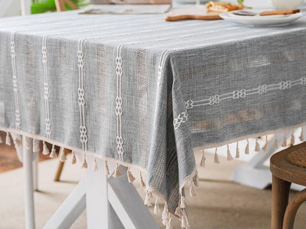 Country Farmhouse Tablecloth, Rustic Table Covers for Kitchen, Linen Square Tablecloth for Sale, Large Rectangle Tablecloth for Dining Room Table-ArtWorkCrafts.com