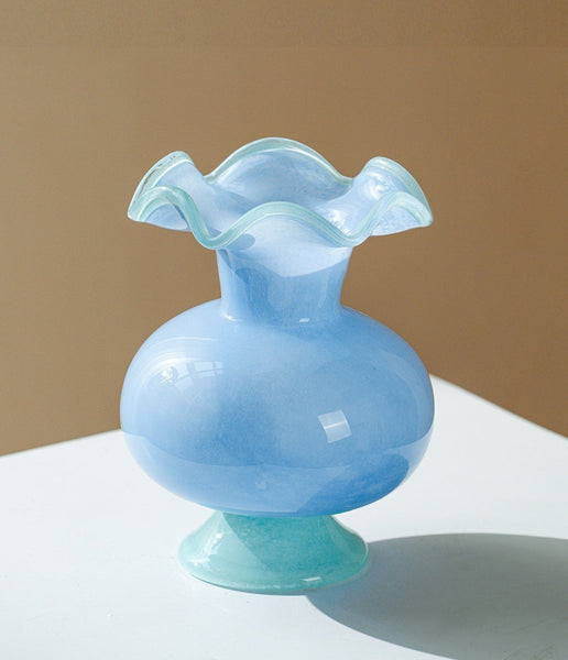 Unique Modern Glass Vase, Contemporary Vase for Modern Home Decor, Modern Glass Flower Vases, Handmade Liuli Vases, Centerpiece Vases on Table-ArtWorkCrafts.com