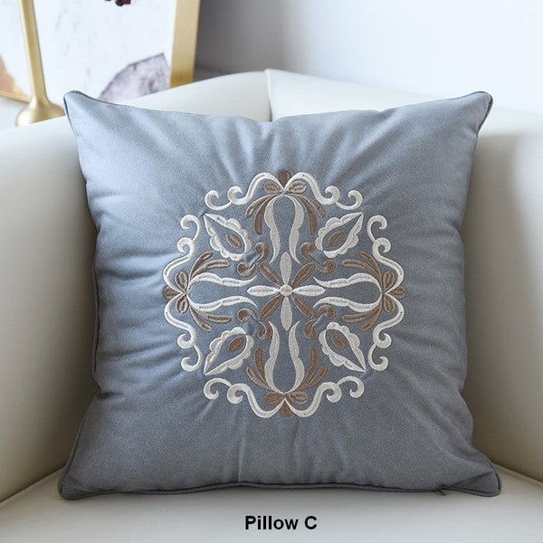 Large Decorative Pillows for Living Room, Modern Sofa Pillows, Flower Pattern Decorative Throw Pillows, Contemporary Throw Pillows-ArtWorkCrafts.com