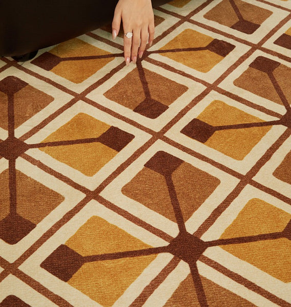 Bedroom Modern Round Rugs, Dining Room Contemporary Round Rugs, Modern Rug Ideas for Living Room, Circular Modern Rugs under Chairs-ArtWorkCrafts.com