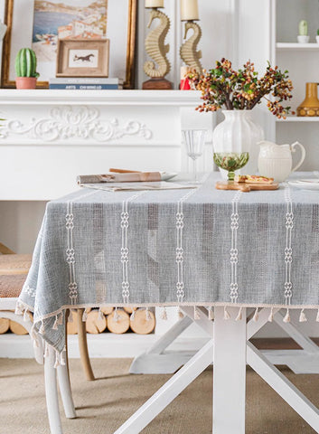 Rustic Table Covers for Kitchen, Linen Square Tablecloth for Sale, Country Farmhouse Tablecloth, Large Rectangle Tablecloth for Dining Room Table-ArtWorkCrafts.com