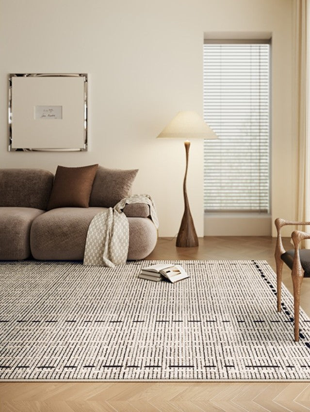 Mid Century Modern Rugs for Bedroom, Large Modern Rugs for Living Room, Contemporary Abstract Rugs under Dining Room Table-ArtWorkCrafts.com