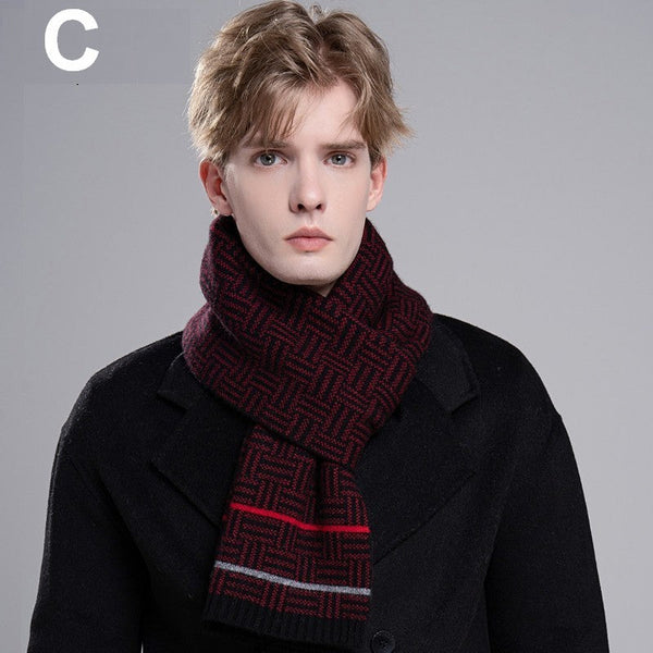 Men's Winter Scarf, Thick Wool Scarf for Men, Modern Casual Scarf Men, Formal Men Scarf Styles, Men's Wool Scarf Winter, Business Wool Scarf for Gentleman