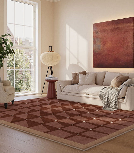 Modern Living Room Rug Ideas, Modern Rugs for Dining Room, Mid Century Modern Rugs Next to Bed, Thick Contemporary Rugs for Bedroom-ArtWorkCrafts.com