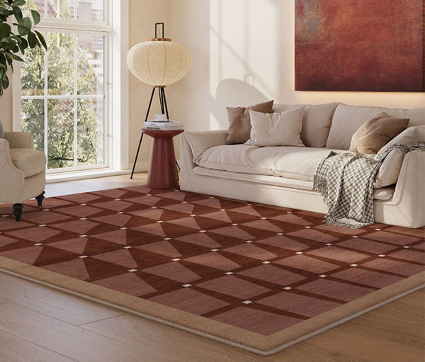 Modern Living Room Rug Ideas, Modern Rugs for Dining Room, Mid Century Modern Rugs Next to Bed, Thick Contemporary Rugs for Bedroom-ArtWorkCrafts.com