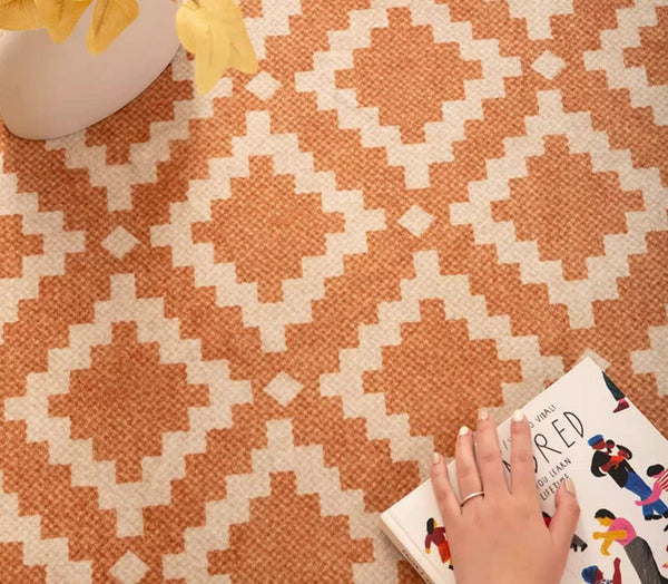 Abstract Modern Area Rugs for Bedroom, Contemporary Modern Rug for Living Room, Geometric Round Rugs for Dining Room, Circular Modern Rugs under Chairs-ArtWorkCrafts.com