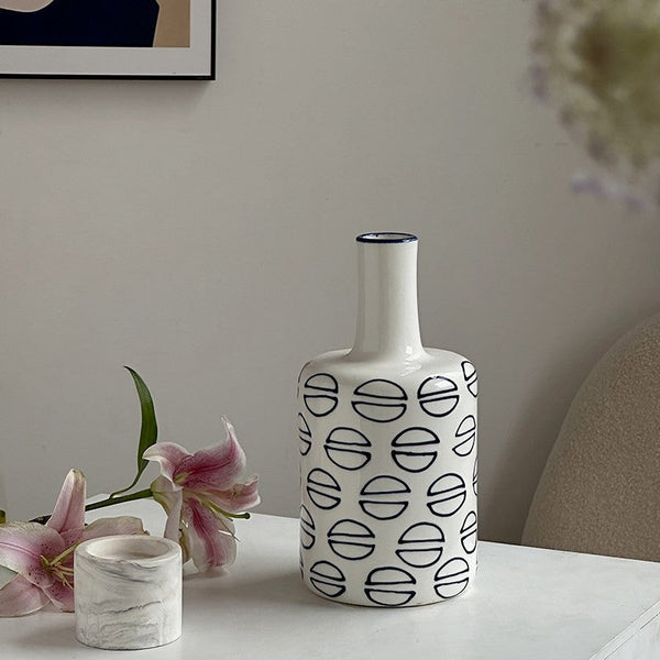 Modern Porcelain Flower Vases, Water Holding Flower Vases, Ceramic Bud Vases, Centerpiece for Dining Table, Small Flower Vases on Table-ArtWorkCrafts.com