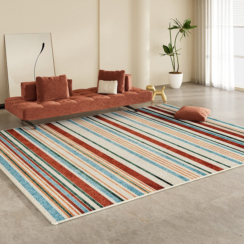 Colorful Modern Rugs under Dining Room Table, Abstract Area Rugs for Living Room, Modern Carpets for Kitchen, Geometric Contemporary Modern Rugs Next to Bed-ArtWorkCrafts.com