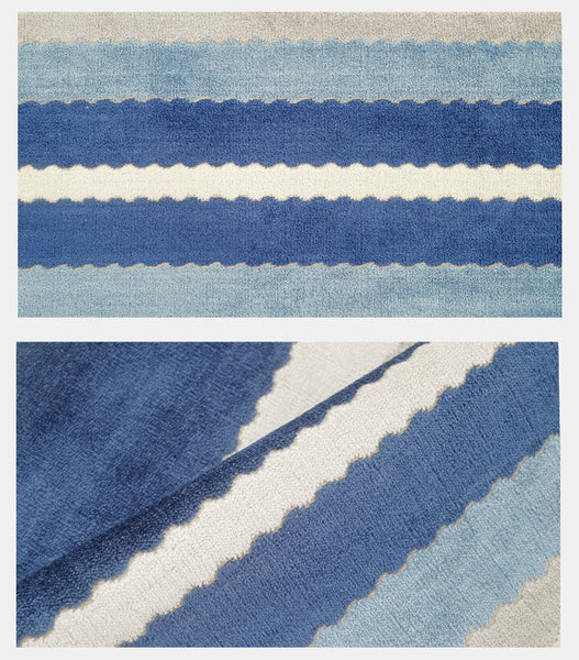 Contemporary Square Modern Throw Pillows for Couch, Large Abstract Blue Decorative Throw Pillows, Simple Throw Pillow for Interior Design, Modern Sofa Pillows-ArtWorkCrafts.com