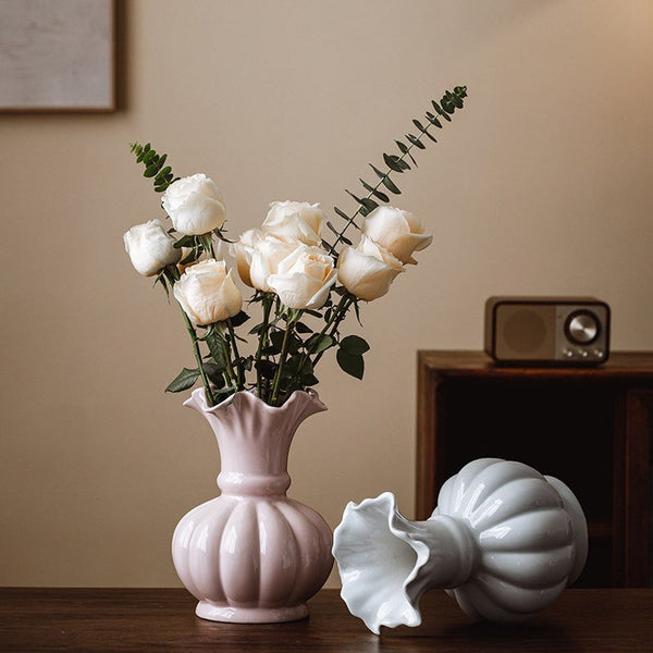 Ceramic Bud Vases, Small Flower Vases on Table, Handmade Water Holding Flower Vase, Rustic Porcelain Flower Vases-ArtWorkCrafts.com