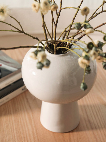 Porcelain Vases for Modern Home Decor, Handmade Modern Flower Vase, Contemporary Vases on Dining Table, Centerpiece Ceramic Bouquet Vases-ArtWorkCrafts.com