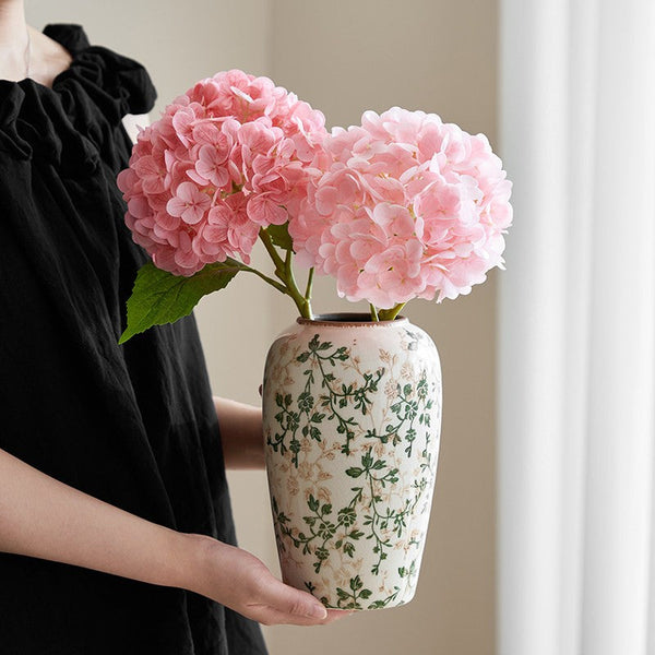 Porcelain Flower Vases, Rustic Flower Vases on Table, Dining Table Centerpiece, Ceramic Bouquet Vases, Handmade Water Holding Flower Vase-ArtWorkCrafts.com