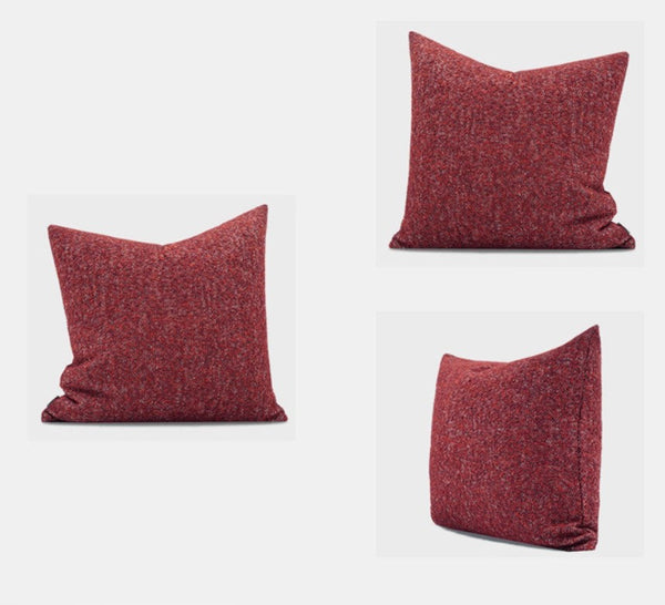 Large Abstract Throw Pillows for Couch, Contemporary Throw Pillow for Living Room, Red Modern Square Pillows, Modern Sofa Throw Pillows-ArtWorkCrafts.com