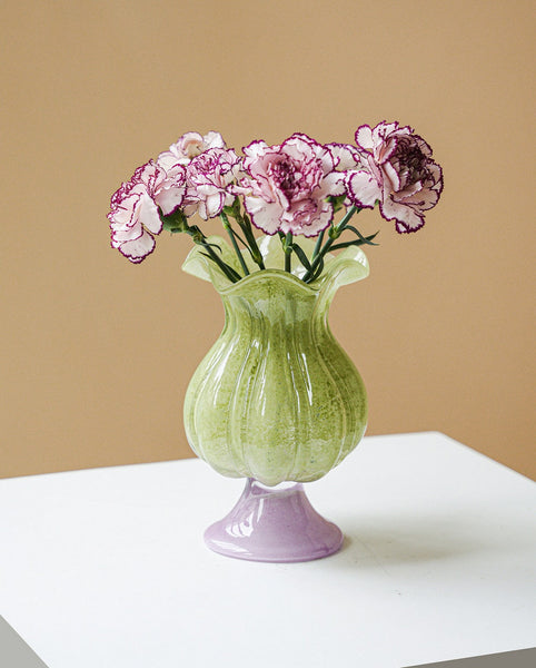 Modern Glass Vase for Flowers, Mid Century Glass Vases, Handmade Modern Vases for Living Room, Unique Decorative Glass Vase, Centerpiece Contemporary Vases on Table-ArtWorkCrafts.com