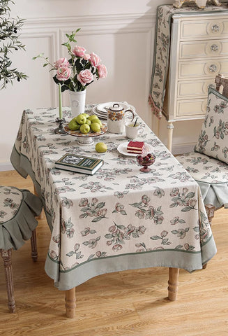 Extra Large Modern Tablecloth, Peach Blossom Table Cover, Rectangular Tablecloth for Dining Table, Square Linen Tablecloth for Coffee Table-ArtWorkCrafts.com