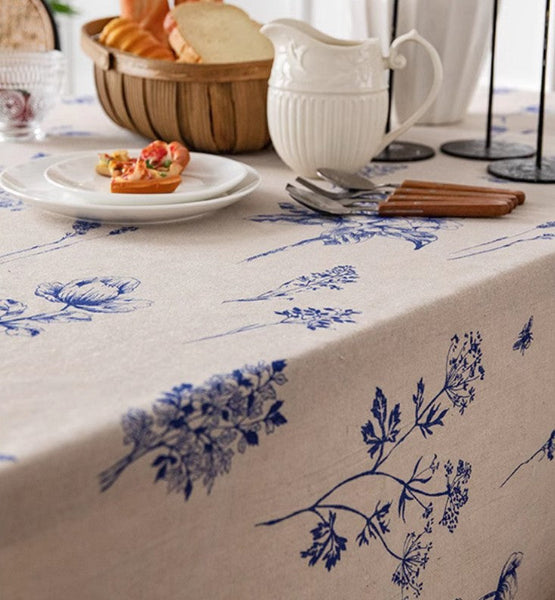 Wedding Tablecloth, Dining Room Flower Table Cloths, Large Rectangular Table Covers for Kitchen, Farmhouse Table Cloth, Square Tablecloth for Round Table-ArtWorkCrafts.com