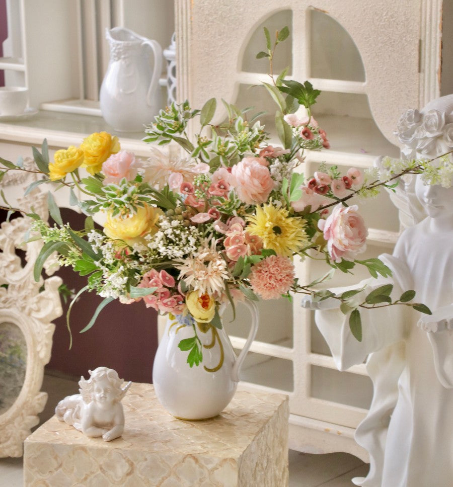 Large Bunch of Romantic Flowers for Bedroom, Table Centerpiece, Artificial Floral for Living Room, Beautiful Flower Arrangement Ideas for Interior Design-ArtWorkCrafts.com
