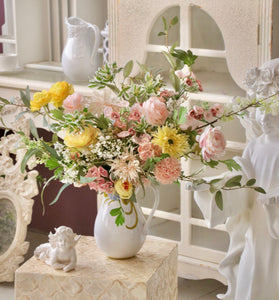Large Bunch of Romantic Flowers for Bedroom, Table Centerpiece, Artificial Floral for Living Room, Beautiful Flower Arrangement Ideas for Interior Design-ArtWorkCrafts.com