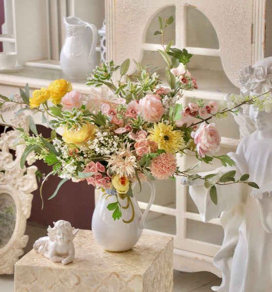 Large Bunch of Romantic Flowers for Bedroom, Table Centerpiece, Artificial Floral for Living Room, Beautiful Flower Arrangement Ideas for Interior Design-ArtWorkCrafts.com